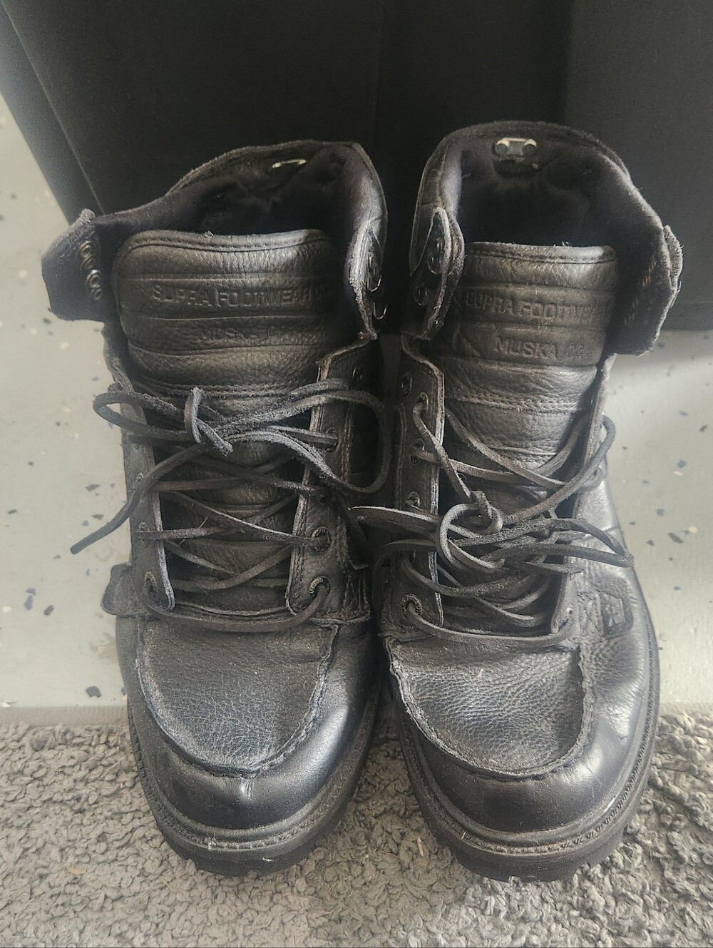 Supra Men's Black Leather Skywalk Lace-Up Boots